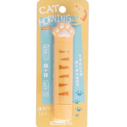 cinta corrector y pegamento garra de gato